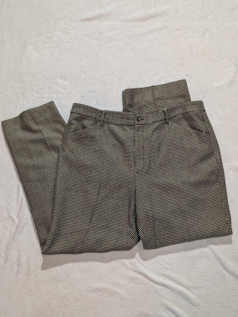 Ralph Lauren Brown Houndstooth Wool Trousers 16